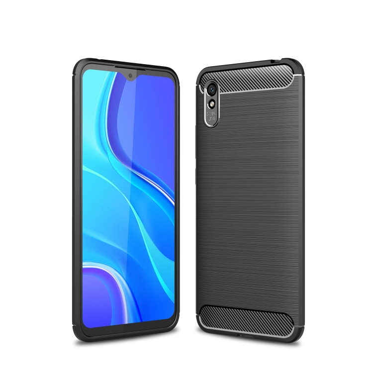 

For Xiaomi Redmi 9A Brushed Texture Carbon Fiber TPU Case(Black)
