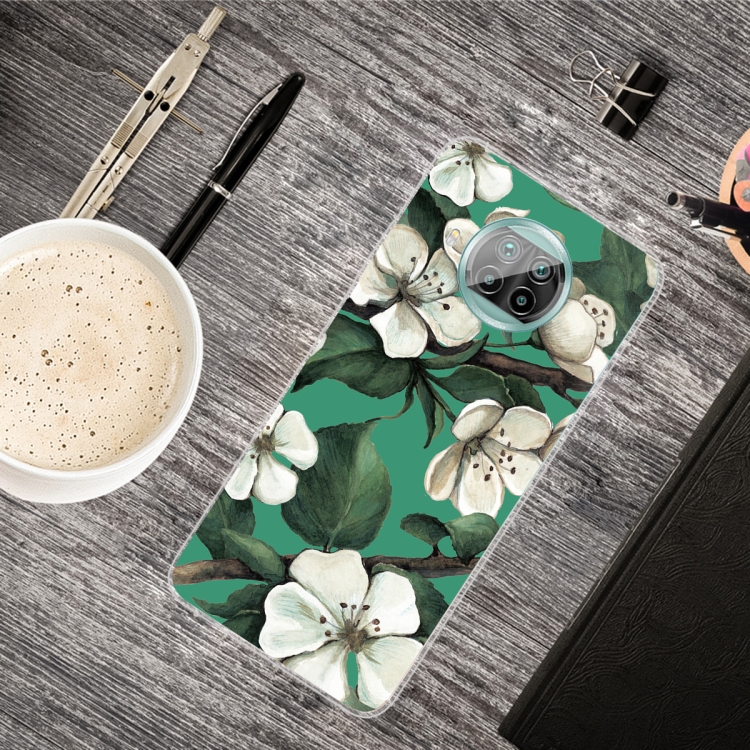 

For Xiaomi Mi 10T Lite 5G Shockproof Painted Transparent TPU Protective Case(Sasanqua)