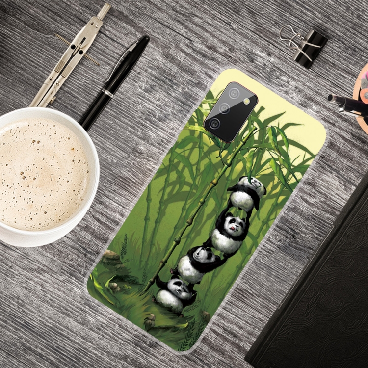 

For Samsung Galaxy A02s Shockproof Painted Transparent TPU Protective Case(Four Bears)
