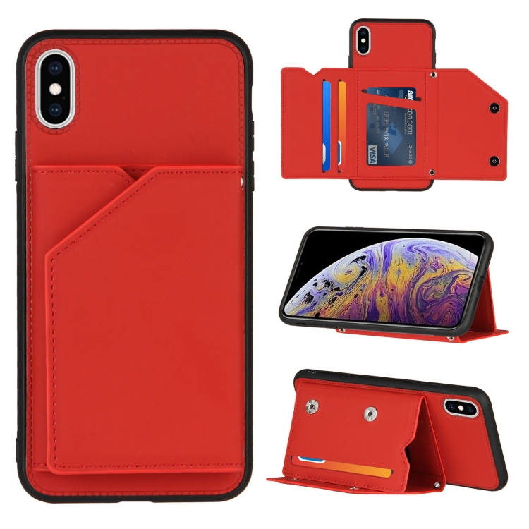 For iPhone XS Max Skin Feel PU TPU PC Back Cover Shockproof