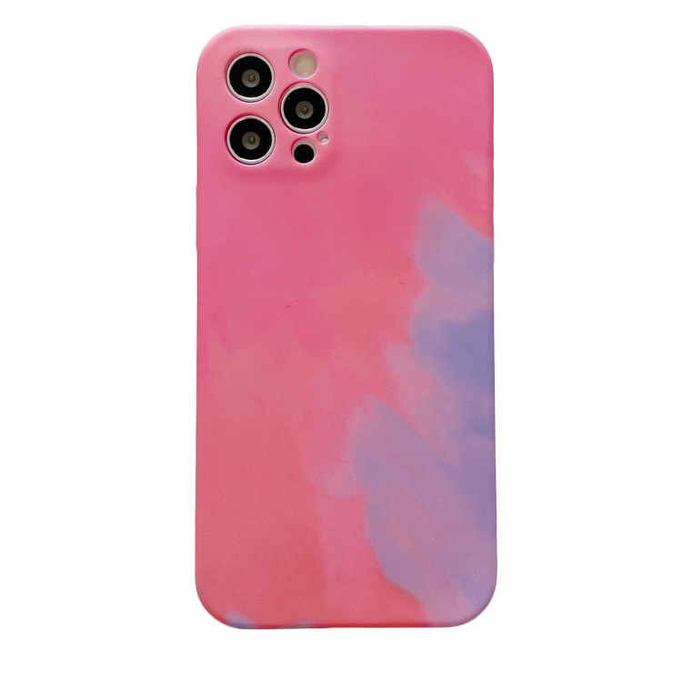 Liquid Silicone Gradient Color Protective Case For Iphone 12 Pro Max Purple Red