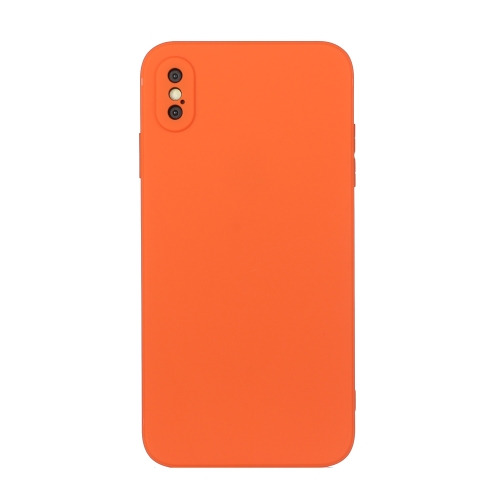 

For iPhone X / XS Straight Edge Solid Color TPU Shockproof Case(Orange)