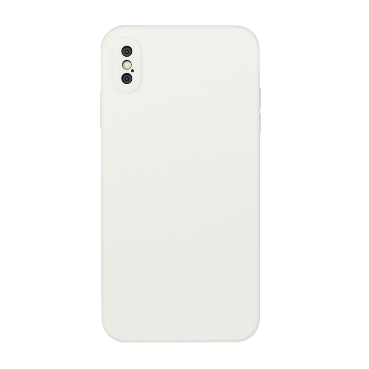 

For iPhone XS Max Straight Edge Solid Color TPU Shockproof Case(White)