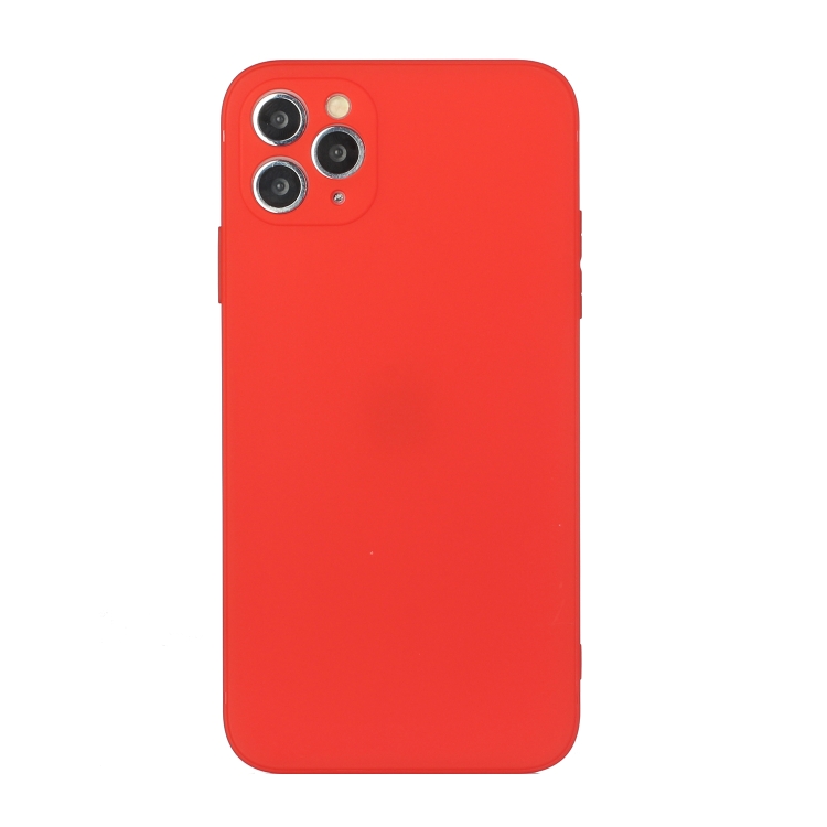 

For iPhone 11 Pro Max Straight Edge Solid Color TPU Shockproof Case (Red)