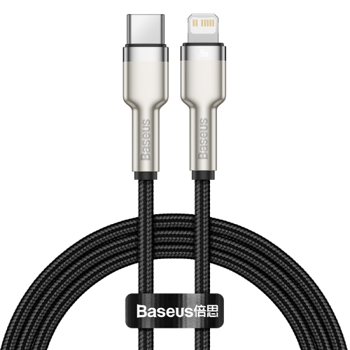

Baseus CATLJK-A01 Cafule Series 20W Type-C / USB-C to 8 Pin PD Metal Charging Data Cable, Length:1m(Black)