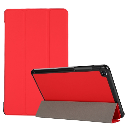 

3-folding Skin Texture Horizontal Flip TPU + PU Leather Case with Holder For Samsung Galaxy Tab A 8.0 (2019) T290 / T295(Red)