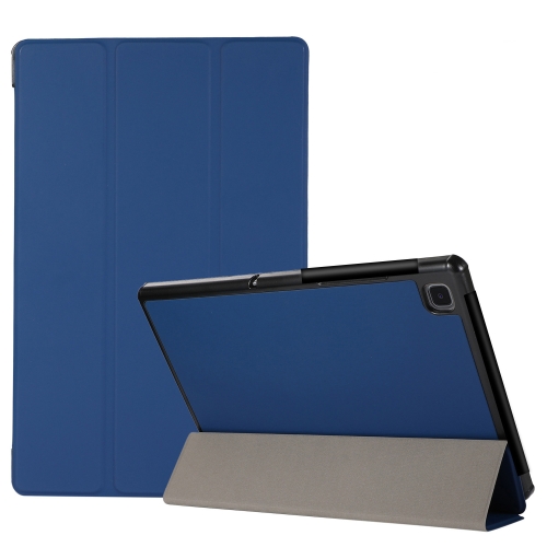 

3-folding Skin Texture Horizontal Flip TPU + PU Leather Case with Holder For Samsung Galaxy Tab A7 10.4(2020) T500 / T505(Navy Blue)