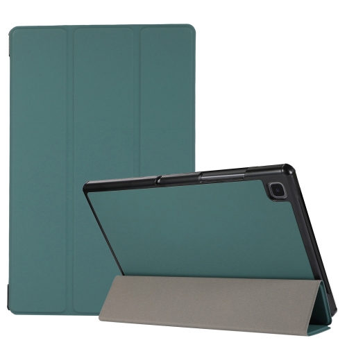 

3-folding Skin Texture Horizontal Flip TPU + PU Leather Case with Holder For Samsung Galaxy Tab A7 10.4(2020) T500 / T505(Green)