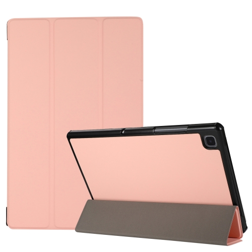 

3-folding Skin Texture Horizontal Flip TPU + PU Leather Case with Holder For Samsung Galaxy Tab A7 10.4(2020) T500 / T505(Pink)