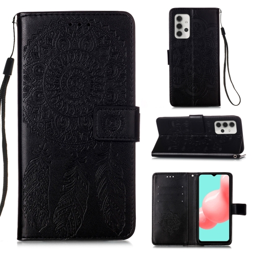 

For Samsung Galaxy A32 5G Dream Catcher Printing Horizontal Flip Leather Case with Holder & Card Slots & Wallet & Lanyard(Black)