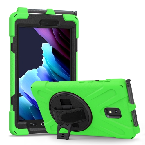 

For Samsung Galaxy Tab active 3 T570 / T575 8.0 Shockproof Colorful Silicone + PC Protective Case with Holder & Shoulder Strap & Hand Strap(Green)