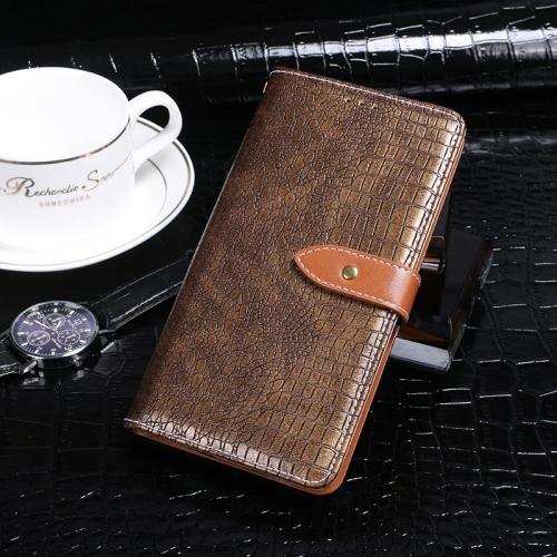 

For OPPO Reno5 5G idewei Crocodile Texture Horizontal Flip Leather Case with Holder & Card Slots & Wallet(Ebony Gold)