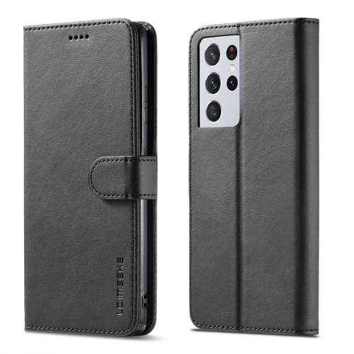 

For Samsung Galaxy S21 Ultra 5G LC.IMEEKE Calf Texture Horizontal Flip Leather Case with Holder & Card Slots & Wallet(Black)