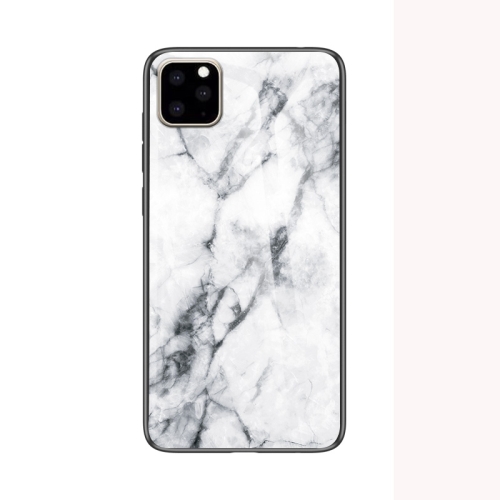 

For iPhone 11 Pro Marble Glass Protective Case(White)