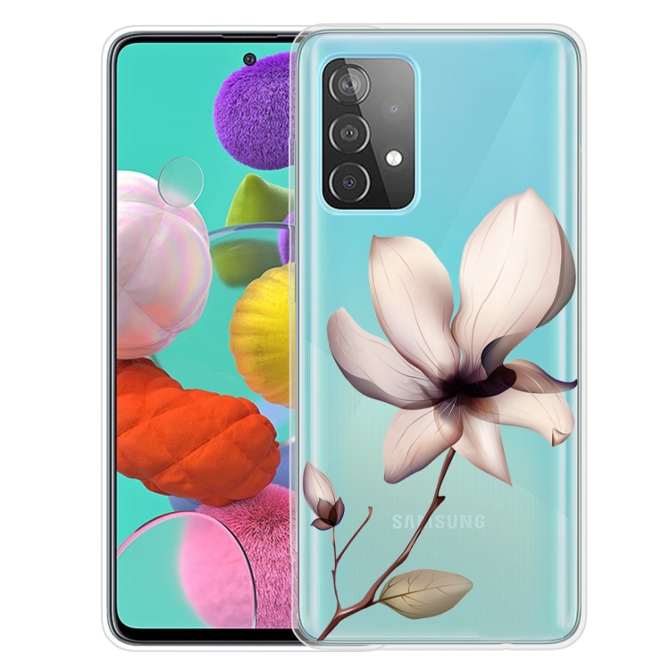 

For Samsung Galaxy A32 5G Colored Drawing Pattern Highly Transparent TPU Protective Case(A Lotus)