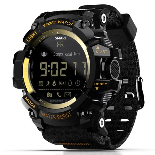 

Lokmat MK16 LCD Screen 50m Waterproof Smart Watch, Support Information Reminder / Remote Camera / Walking Motion Monitor(Gold)