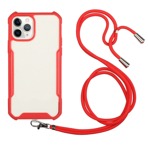 

Acrylic + Color TPU Shockproof Case with Neck Lanyard For iPhone 12