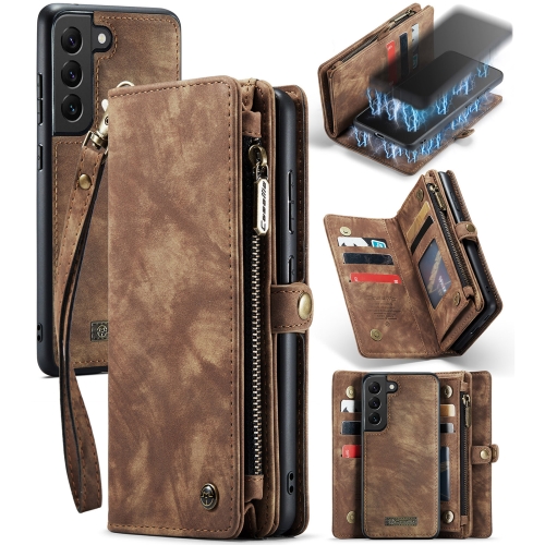 

For Samsung Galaxy S21 5G CaseMe-008 Detachable Multifunctional Flip Leather Phone Case(Brown)