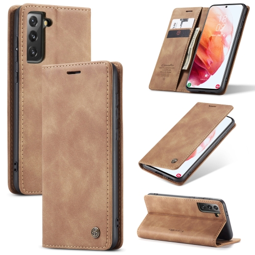 For Samsung Galaxy S21 5G CaseMe 013 Multifunctional Horizontal Flip Leather Case with Holder & Card Slot & Wallet(Brown)