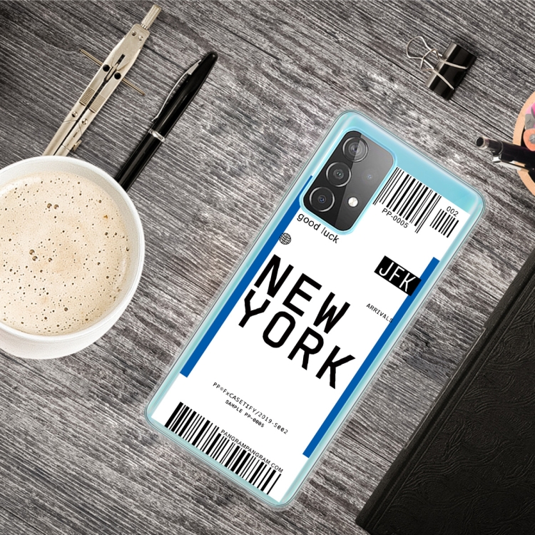 

For Samsung Galaxy A52 5G / 4G Boarding Pass Series TPU Phone Protective Case(New York)