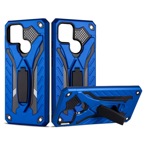 

For OPPO A15 Shockproof TPU + PC Protective Case with Holder(Blue)