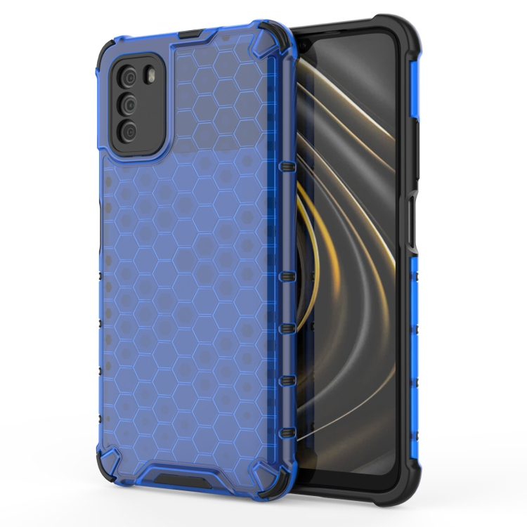 

For Xiaomi Poco M3 Shockproof Honeycomb PC + TPU Case(Blue)