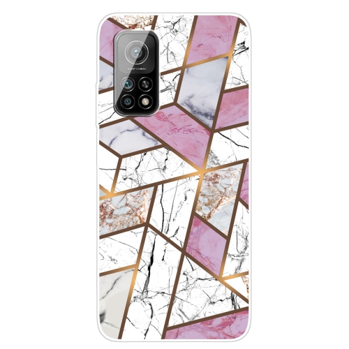 

For Xiaomi Mi 10T 5G / 10T Pro 5G Marble Pattern Shockproof TPU Protective Case(Rhombus White Purple)