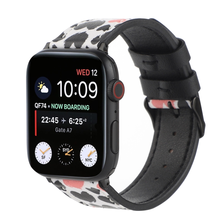 Correa de reloj de cuero estampada para Apple Watch Series 6 y SE y 5 y