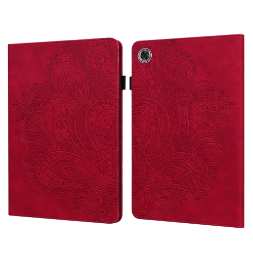 

For Lenovo Tab M8 (FHD) TB-8705F Peacock Embossed Pattern TPU + PU Horizontal Flip Leather Case with Holder & Card Slots & Wallet & Sleep / Wake-up Function(Red)