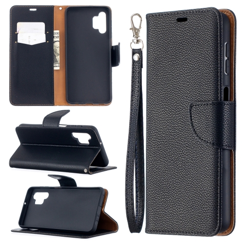 

For Samsung Galaxy A32 5G Litchi Texture Pure Color Horizontal Flip PU Leather Case with Holder & Card Slots & Wallet & Lanyard(Black)