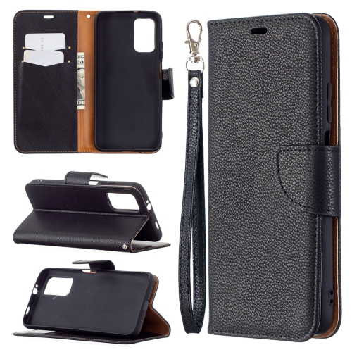 

For Xiaomi Poco M3 Litchi Texture Pure Color Horizontal Flip PU Leather Case with Holder & Card Slots & Wallet & Lanyard(Black)