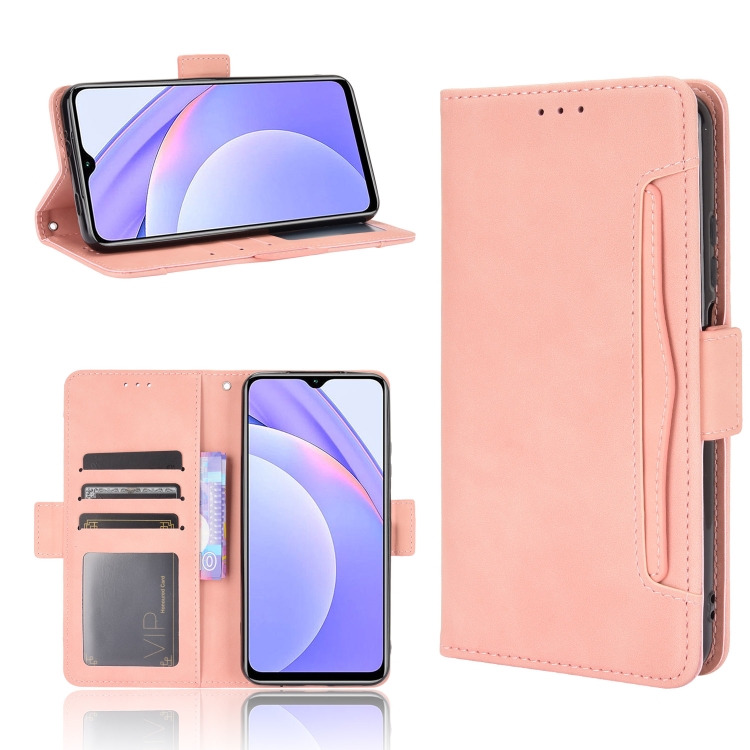 

For Xiaomi Redmi 9T & Redmi Note 9 4G Skin Feel Calf Pattern Horizontal Flip Leather Case with Holder & Card Slots & Photo Frame(Pink)