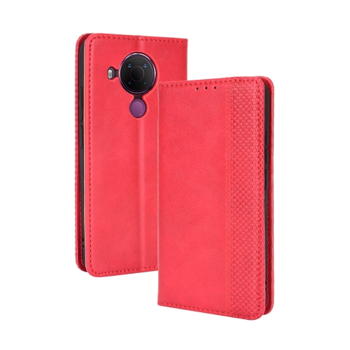 

For Nokia 5.4 Magnetic Buckle Retro Crazy Horse Texture Horizontal Flip Leather Case with Holder & Card Slots & Photo Frame(Red)