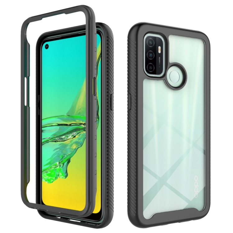 

For Oppo A53 (2020) Starry Sky Solid Color Series Shockproof PC + TPU Protective Case(Black)