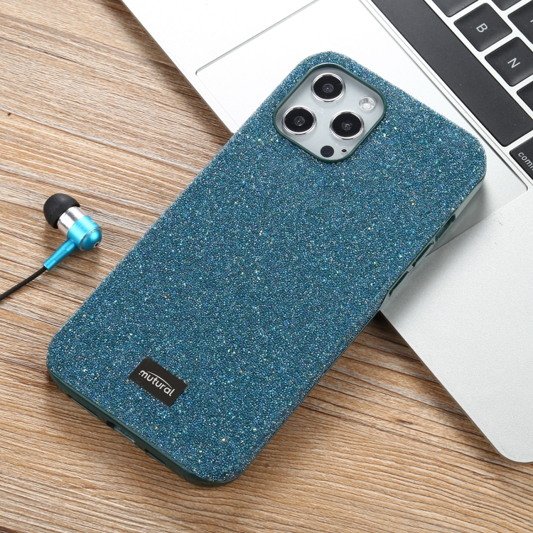 

Mutural Shiny Cloth + TPU + PC Protective Case For iPhone 12 / 12 Pro(Green)