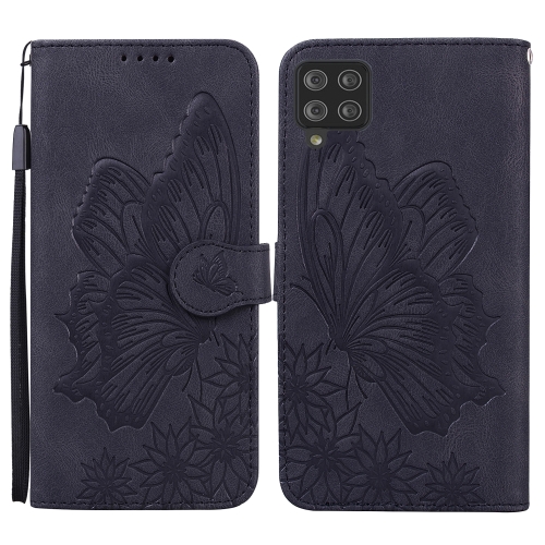 

For Samsung Galaxy A12 5G Retro Skin Feel Butterflies Embossing Horizontal Flip Leather Case with Holder & Card Slots & Wallet(Black)