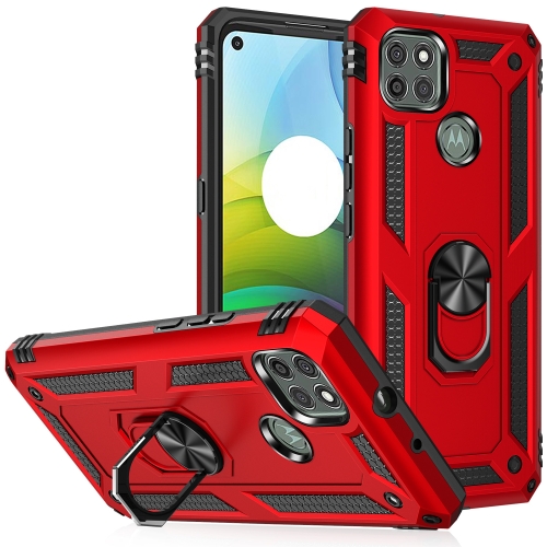 

For Motorola Moto G9 Power Shockproof TPU + PC Protective Case with 360 Degree Rotating Holder(Red)