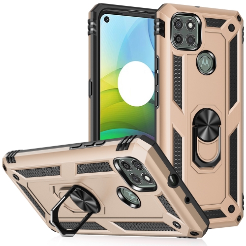 

For Motorola Moto G9 Power Shockproof TPU + PC Protective Case with 360 Degree Rotating Holder(Gold)