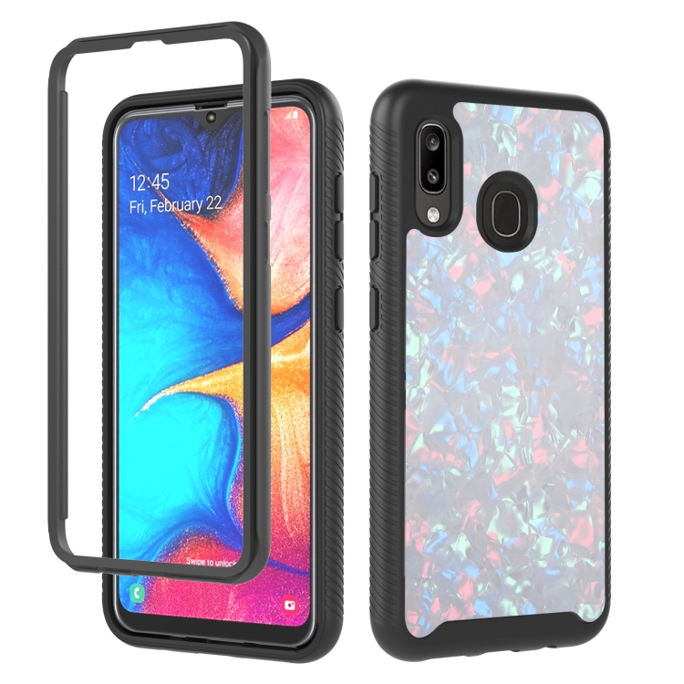 

For Samsung Galaxy A20 / A30 3 in 1 Card PC + TPU Shockproof Protective Case(White Shell Pattern)