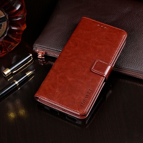 

For Xiaomi Redmi Note 9T 5G idewei Crazy Horse Texture Horizontal Flip Leather Case with Holder & Card Slots & Wallet(Brown)