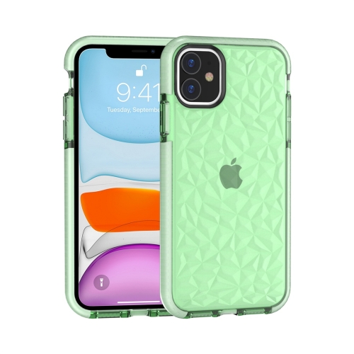 

For iPhone 11 Shockproof Diamond Texture TPU Protective Case(Green)