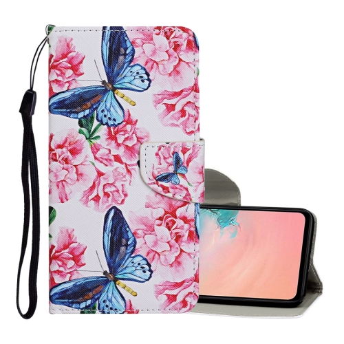 

For Samsung Galaxy A12 Colored Drawing Pattern Horizontal Flip Leather Case with Holder & Card Slots & Wallet & Lanyard(Dragonfly Flower)