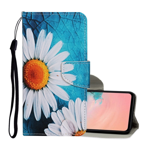 

For Samsung Galaxy A12 Colored Drawing Pattern Horizontal Flip Leather Case with Holder & Card Slots & Wallet & Lanyard(Chrysanthemum)