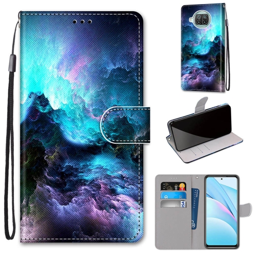 

For Xiaomi Mi 10T Lite 5G Coloured Drawing Cross Texture Horizontal Flip PU Leather Case with Holder & Card Slots & Wallet & Lanyard(Colorful Clouds)
