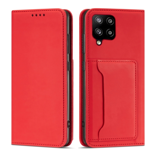 

For Samsung Galaxy A12 5G Strong Magnetism Liquid Feel Horizontal Flip Leather Case with Holder & Card Slots & Wallet(Red)