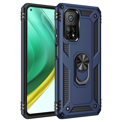 

For Xiaomi Mi 10T Pro 5G Shockproof TPU + PC Protective Case with 360 Degree Rotating Holder(Blue)