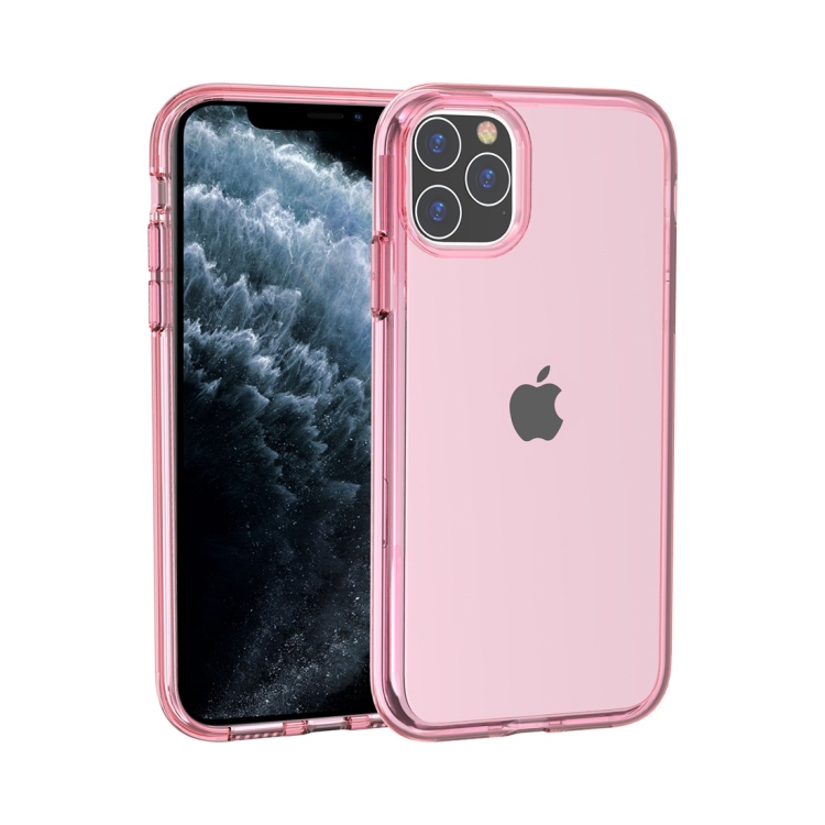 

For iPhone 11 Pro Max Shockproof Terminator Style Transparent Protective Case(Pink)