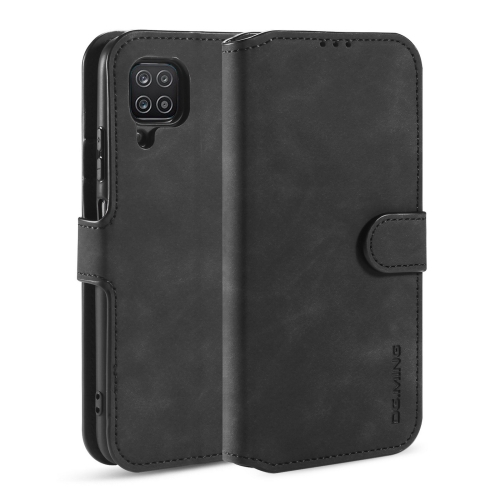 

For samsung Galaxy A12 DG.MING Retro Oil Side Horizontal Flip Leather Case with Holder & Card Slots & Wallet(Black)
