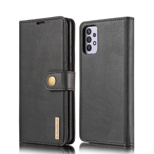 

For Samsung Galaxy A32 5G DG.MING Crazy Horse Texture Flip Detachable Magnetic Leather Case with Holder & Card Slots & Wallet(Black)
