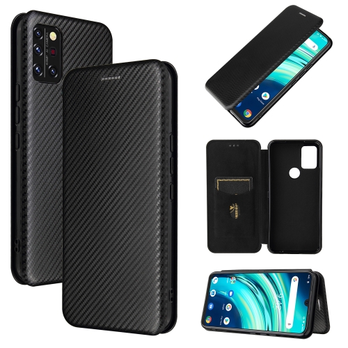 

For UMIDIGI A9 Pro Carbon Fiber Texture Magnetic Horizontal Flip TPU + PC + PU Leather Case with Card Slot(Black)